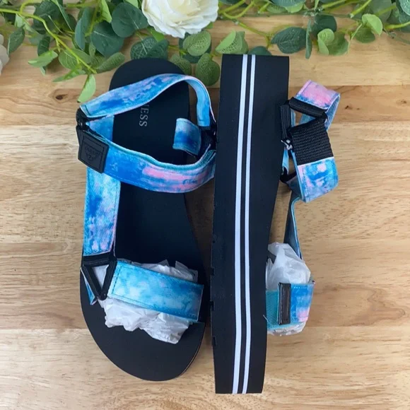 Guess Women's Avin Strappy Platform Sandals 8.5M - Picture 2 of 8